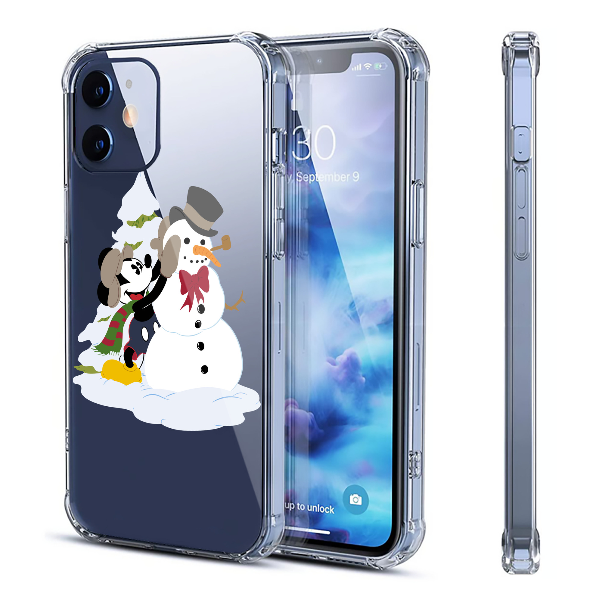（画像用） ミッキーマウス Mickey Mouse 【iPhone 12シリーズ対応】透明スマホケース（クリアソフトケース）